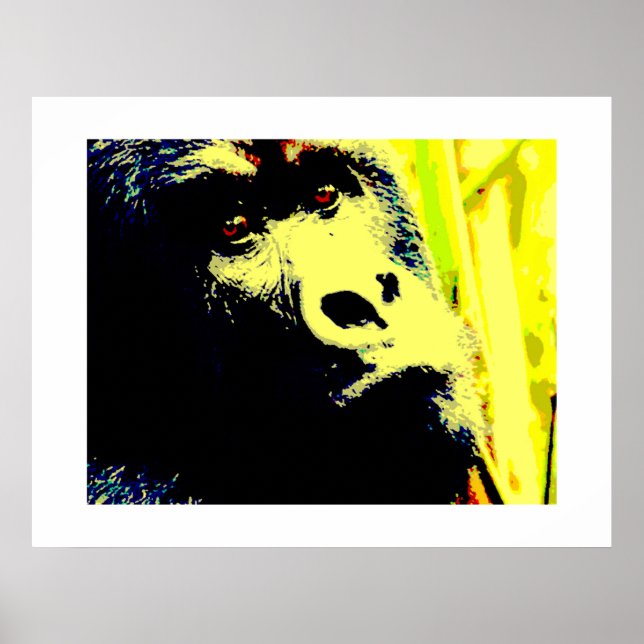 Poster d'art du visage de Gorilla Pop Print. Poste (Devant)