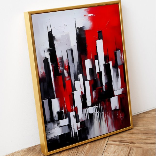 Poster d'art encadré de Red City (This is Red City art piece, and it's beautifully framed in gold.)