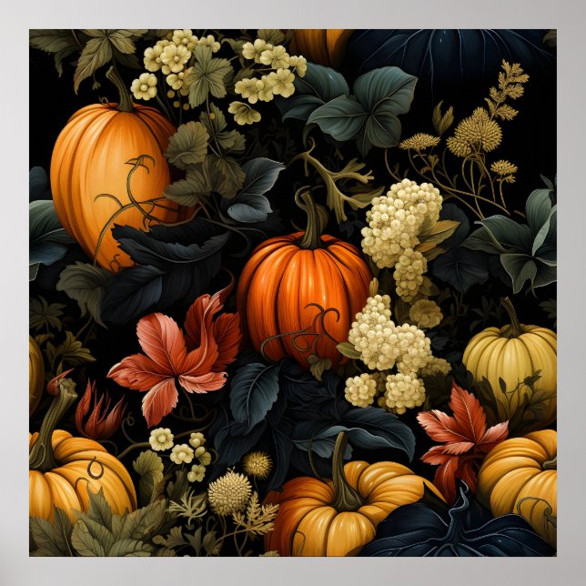 Poster d'Art Floral citrouille (Devant)