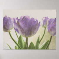 poster d'art floral vintage | Fleurs pourpres de t