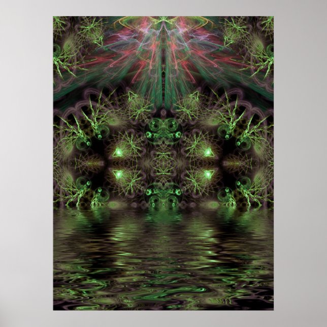 Poster d'Art Fractal du Gully Vert (Devant)