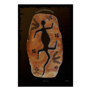 Poster d'art goanna de style autochtone