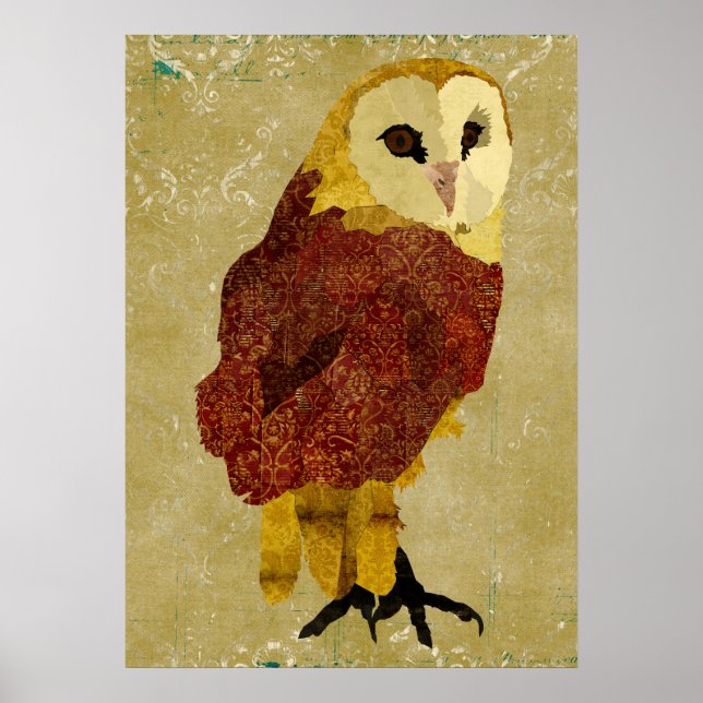 Poster d'art Golden Ruby Owl (Devant)