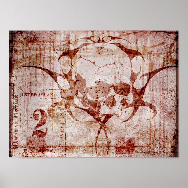 Poster d'art gothique de la Duggerie de crâne (Devant)