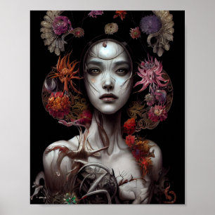 Poster d'art gothique surréaliste de la Reine des 