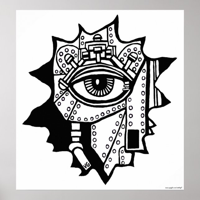 poster d'art graphique en cyborg cool (Devant)