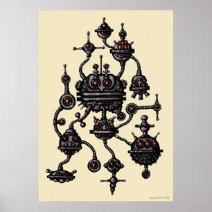 poster d'art graphique robotique cool