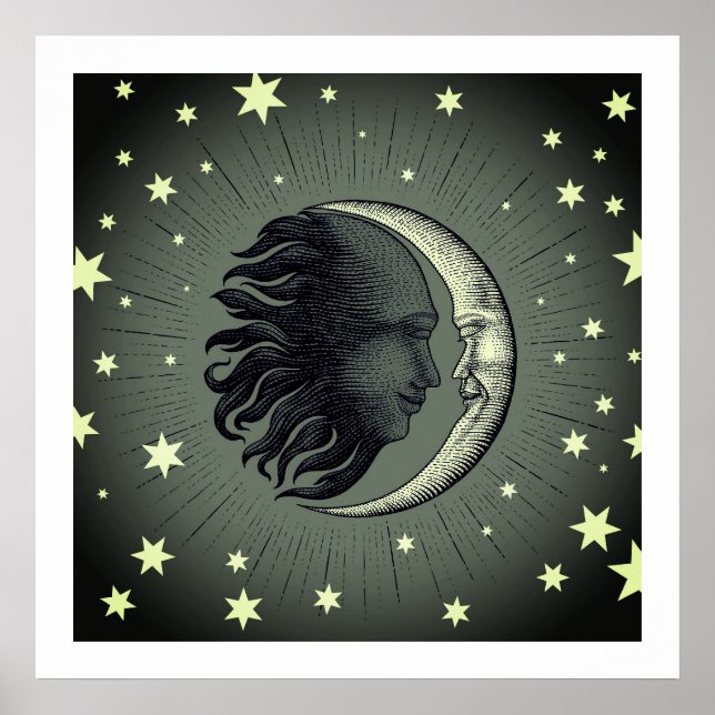 Poster d'art graphique Sun And Moon (Devant)