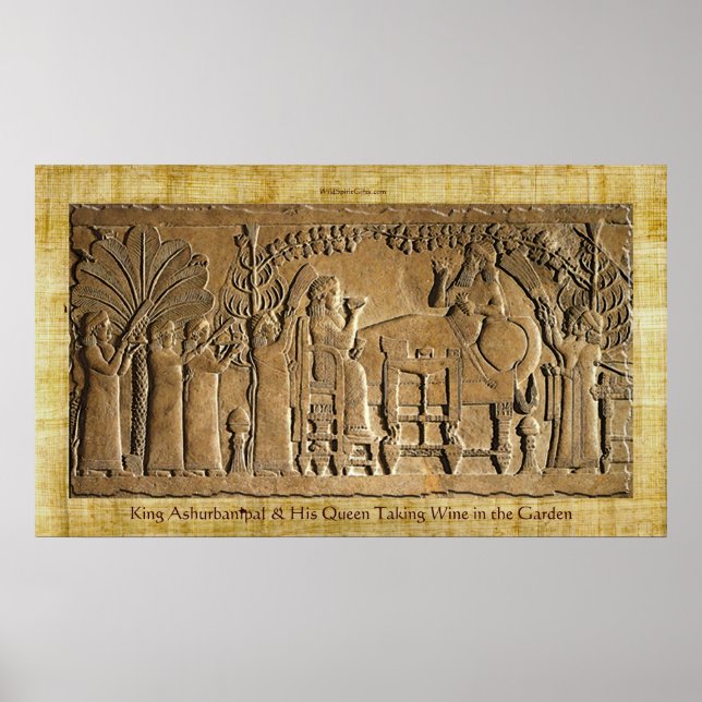 Poster d'art historique du roi assyrien Ashurbanip (Devant)