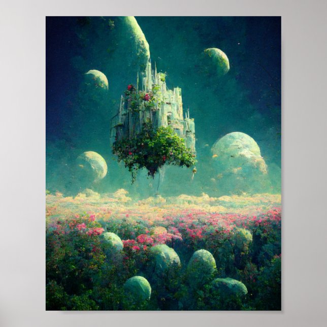 Poster d'art Imaginaire du château flottant (Devant)
