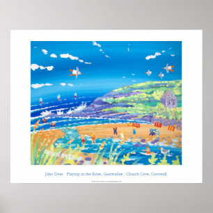 Poster d'art : Jouer dans la rivière, Church Cove