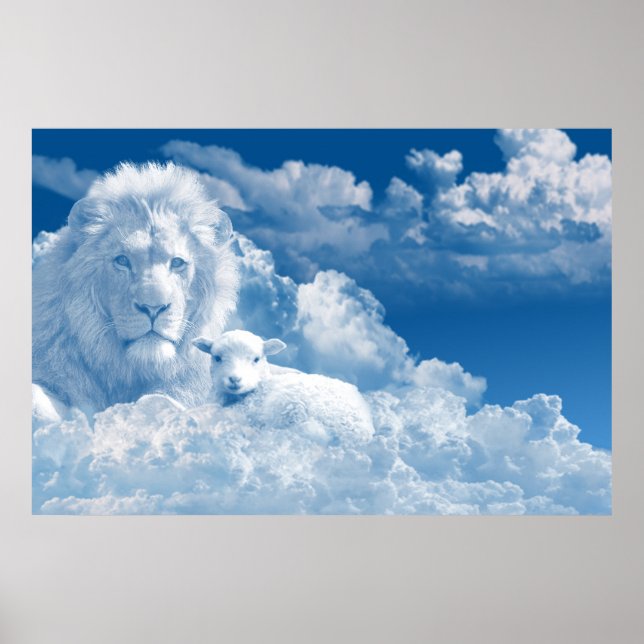 Poster d'art Lion et agneau (Devant)