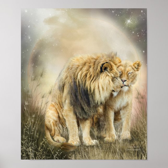 Poster d'art Lion Kiss / Imprimer (Devant)
