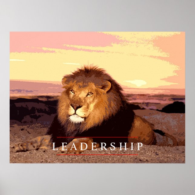 Poster d'art Lion Motivation Leadership Imprimer (Devant)