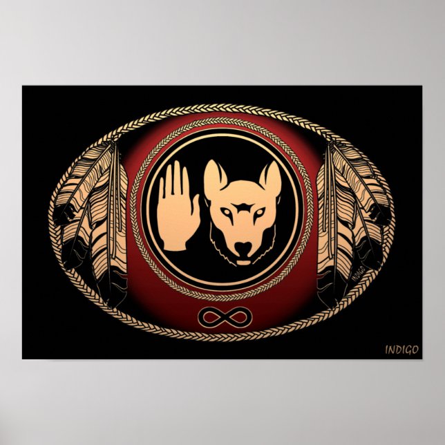 Poster d'art Metis Spirit Animal Native Print Post (Devant)