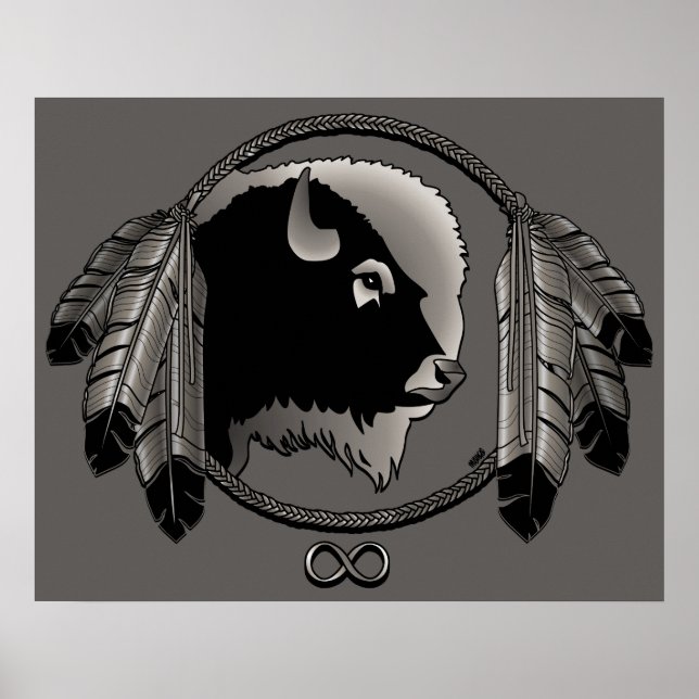 Poster d'art Metis Spirit Animal Native Print Post (Devant)