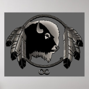 Poster d'art Metis Spirit Animal Native Print Post