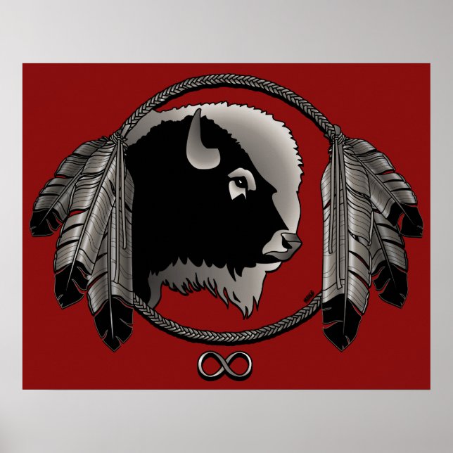 Poster d'art Metis Spirit Animal Native Print Post (Devant)