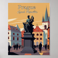 Poster d'art minimaliste République tchèque de Pra