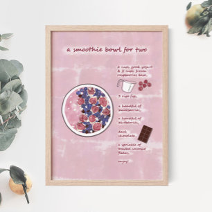 Poster d'art moderne Fruit Rose Smoothie Recette d