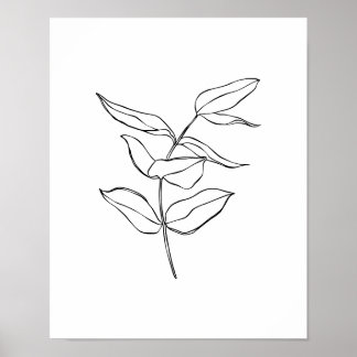 Poster d'art moderne simple Plante Line