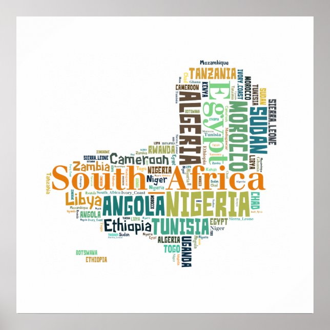 Poster d'Art Mondial Afrique Cities (Devant)