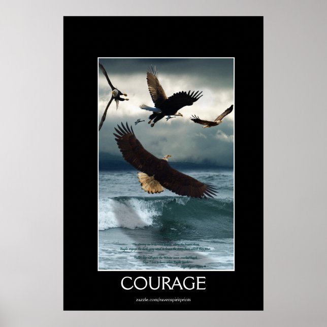 Poster d'art motivationnel des Aigles chauds COURA (Devant)