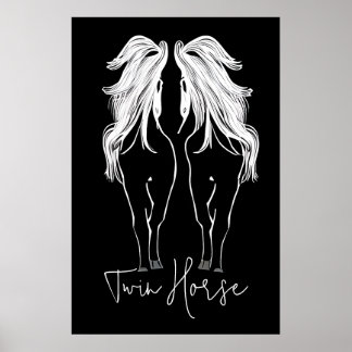 Poster d'Art Mur du Cheval Twin