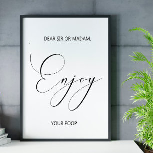Poster d'art mural amusant dans la salle de bain