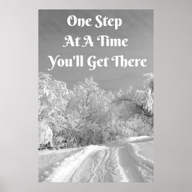 Poster d'art mural inspirant "One Step" (Devant)