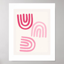 Poster d'art mural minimaliste Boho Pink