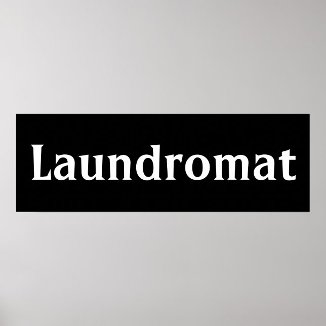 Poster d'art mural noir Lave-linge Imprimer (Devant)