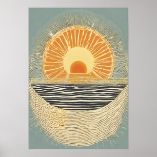 Poster d'art mural Serene Sun Illustration