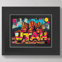Poster d'art mural State Utah USA