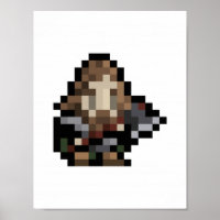 Poster d'art nain 8 bits 16x16 pixels