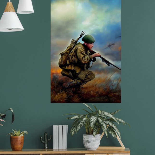 Poster d'Art numérique du soldat moderne IA #01 (Salon 1)