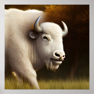 Poster d'Art numérique Mystic White Buffalo
