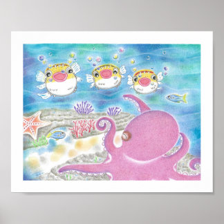 Poster d'art Octopus Porcupinefish
