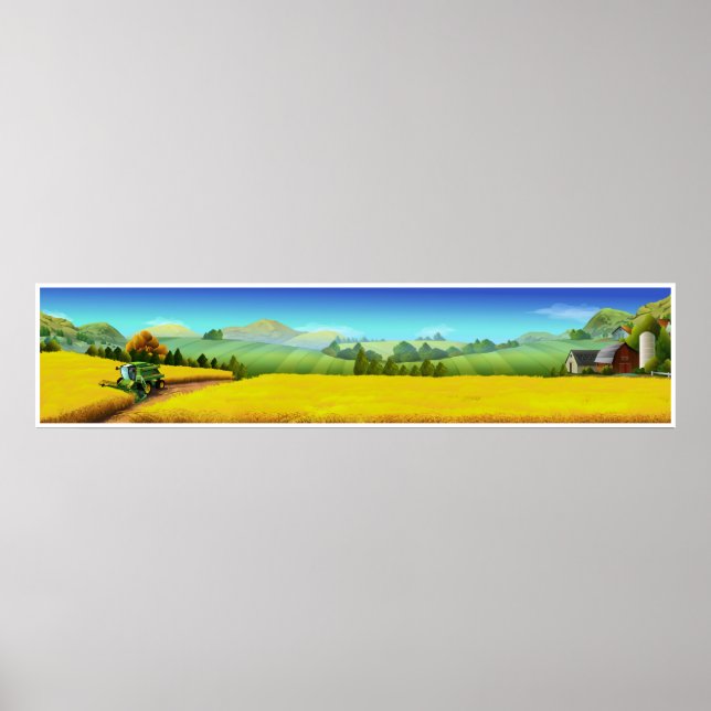 Poster d'art panoramique sur la grande scène agric (Devant)
