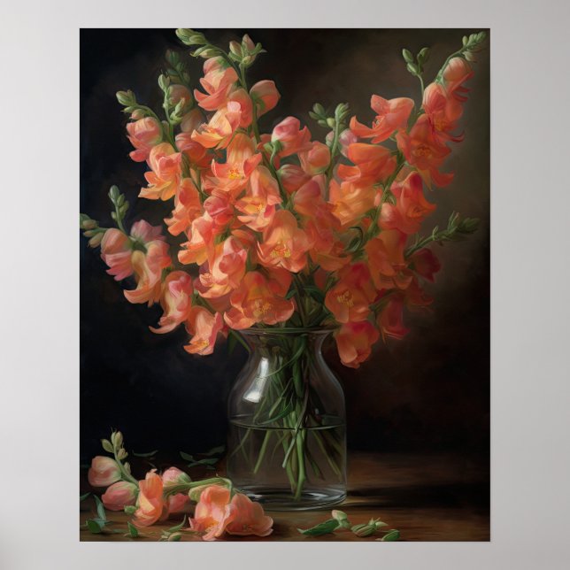 Poster d'art Peach Snapdragon (Devant)