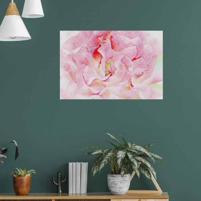 Poster d'Art Pétales Rose Rose (Salon 1)