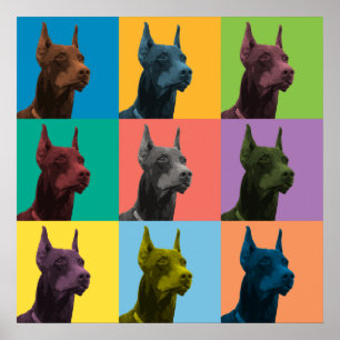 Poster d'art pop de Doberman Pinscher