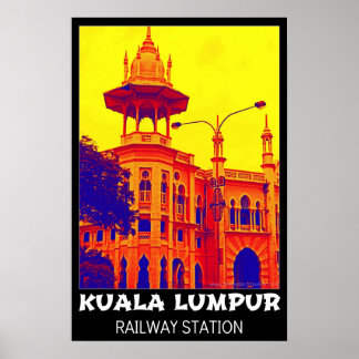 Poster d'art pop de la gare de Kuala Lumpur