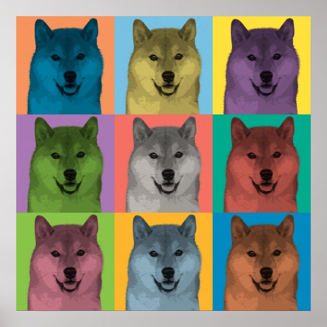 Poster d'art pop de Shiba Inu (Devant)