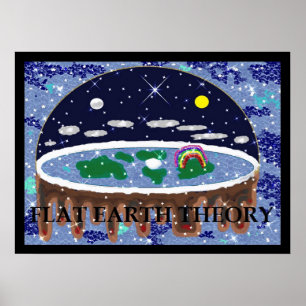 Poster d'art pop de théorie de la Terre plate