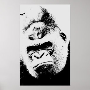 Poster d'art pop Gorilla en colère