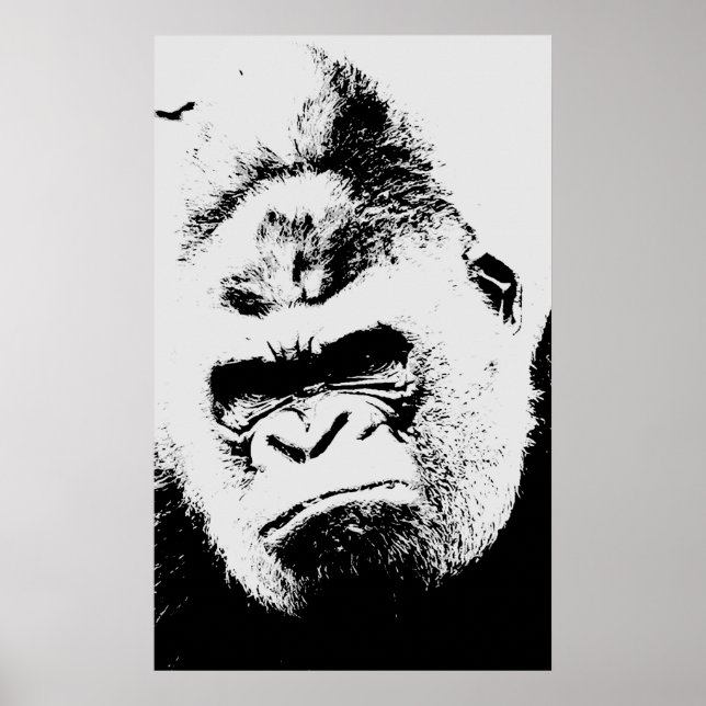 Poster d'art pop Gorilla en colère (Devant)