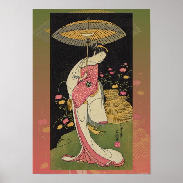 Poster d'art pop japonais Abstrait de Geisha Umbre (Devant)