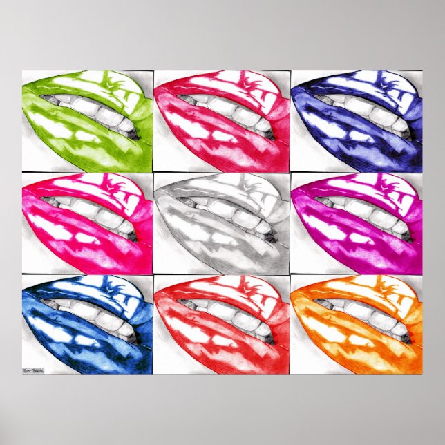 Poster d'Art Pop Lips Hot (Amélioré!) (Devant)