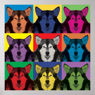 Poster d'art populaire Malamute en Alaska